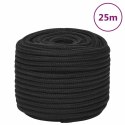 Linka żeglarska, czarna jednolita, 14 mm, 25 m, polipropylen Lumarko! Lumarko!