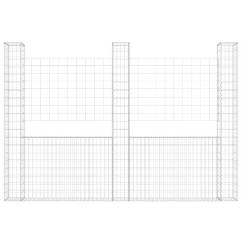 Ogrodzenie gabionowe z 3 słupkami, żelazo, 260x20x200 cm Lumarko! Lumarko!