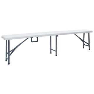 Składane ławki ogrodowe, 2 szt., 180 cm, HDPE, białe Lumarko! Lumarko!