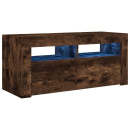  Szafka pod TV z oświetleniem LED, przydymiony dąb, 90x35x40 cm Lumarko! Lumarko!