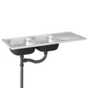 Zlew kuchenny dwukomorowy, srebrny, 1200x500x155 mm, stal Lumarko! Lumarko!