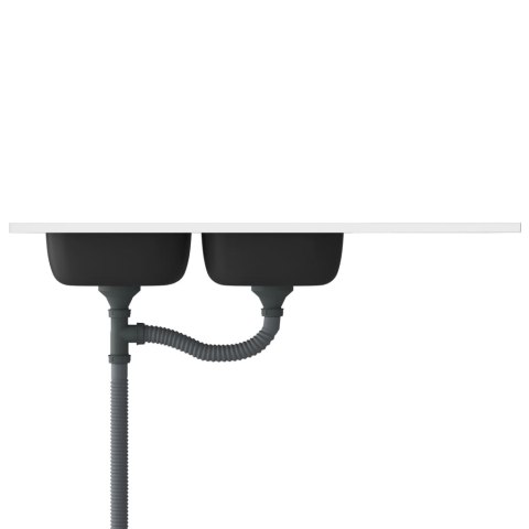  Zlew kuchenny dwukomorowy, srebrny, 1200x500x155 mm, stal Lumarko! Lumarko!