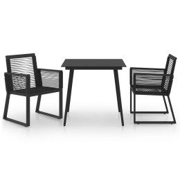  3-cz. zestaw mebli ogrodowych, rattan PVC, czarny Lumarko! Lumarko!