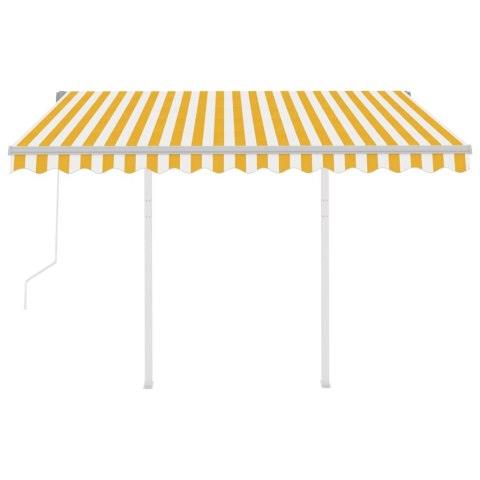  Automatycznie zwijana markiza ze słupkami 3,5x2,5m, żółto-biała Lumarko! Lumarko!