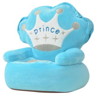 Fotel dla dzieci PRINCE, pluszowy, niebieski Lumarko! Lumarko!