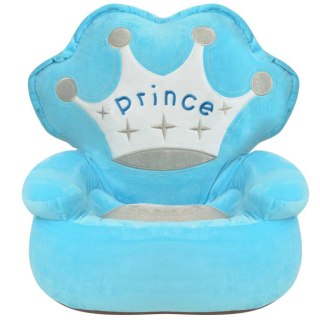 Fotel dla dzieci PRINCE, pluszowy, niebieski Lumarko! Lumarko!