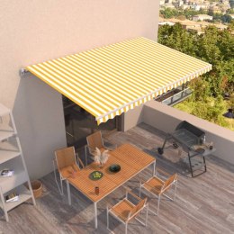  Ręcznie zwijana markiza, 500 x 300 cm, żółto-biała Lumarko! Lumarko!