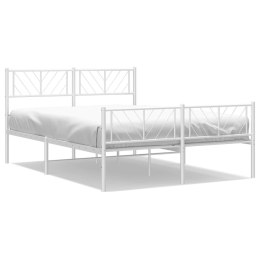 Metalowa rama łóżka z wezgłowiem i zanóżkiem, biała, 160x200 cm Lumarko! Lumarko!