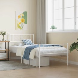Metalowa rama łóżka z wezgłowiem i zanóżkiem, biała, 80x200 cm Lumarko! Lumarko!