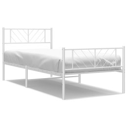 Metalowa rama łóżka z wezgłowiem i zanóżkiem, biała, 80x200 cm Lumarko! Lumarko!