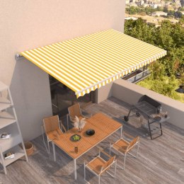  Ręcznie zwijana markiza, 500x350 cm, żółto-biała Lumarko! Lumarko!