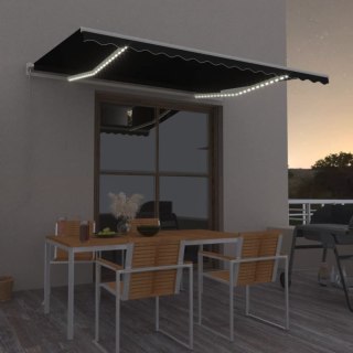  Ręcznie zwijana markiza z LED, 400 x 350 cm, antracytowa Lumarko! Lumarko!