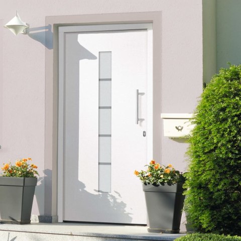  Drzwi zewnętrzne, aluminium i PVC, białe, 100x200 cm Lumarko! Lumarko!