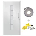  Drzwi zewnętrzne, aluminium i PVC, białe, 100x200 cm Lumarko! Lumarko!