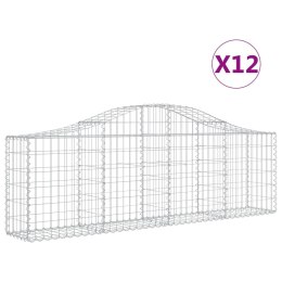  Kosze gabionowe, 12 szt, 200x30x60/80 cm, galwanizowane żelazo Lumarko! Lumarko!