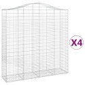 Kosze gabionowe, 4 szt, 200x50x200/220 cm, galwanizowane żelazo Lumarko! Lumarko!