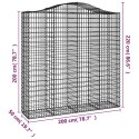 Kosze gabionowe, 4 szt, 200x50x200/220 cm, galwanizowane żelazo Lumarko! Lumarko!