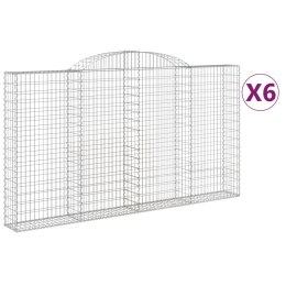  Kosze gabionowe, 6 szt, 300x30x160/180 cm, galwanizowane żelazo Lumarko! Lumarko!