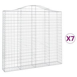  Kosze gabionowe, 7 szt, 200x30x180/200 cm, galwanizowane żelazo Lumarko! Lumarko!