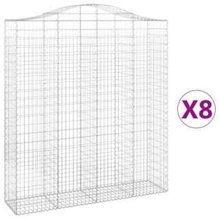  Kosze gabionowe, 8 szt, 200x50x220/240 cm, galwanizowane żelazo Lumarko! Lumarko!