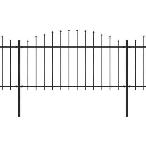 Panele ogrodzeniowe z grotami, stal, (1,25-1,5)x13,6 m, czarne Lumarko! Lumarko!