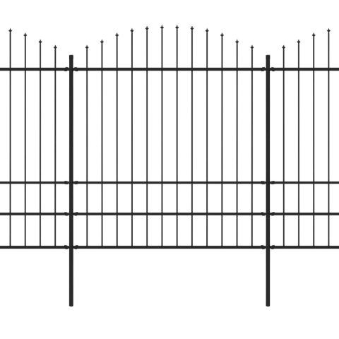  Panele ogrodzeniowe z grotami, stal, (1,75-2) x 11,9 m, czarne Lumarko! Lumarko!