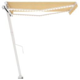  Ręcznie zwijana markiza z LED, 350 x 250 cm, żółto-biała Lumarko! Lumarko!