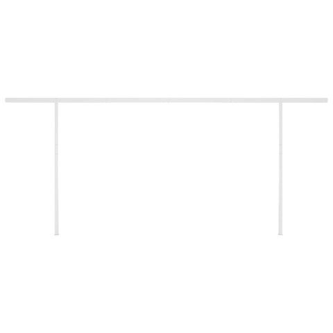 Ręcznie zwijana markiza z słupkami, 6x3,5 m, żółto-biała Lumarko! Lumarko!