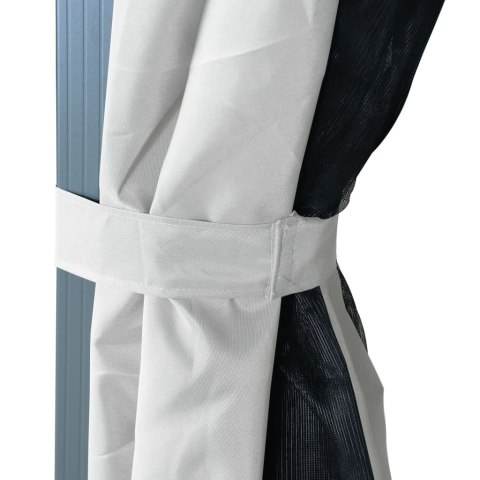 Altana z zasłonami i lampkami LED, 4x3 m, kremowa, aluminium Lumarko! Lumarko!