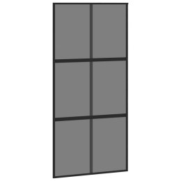  Drzwi przesuwne, czarne, 102,5x205cm, szkło hartowane aluminium Lumarko! Lumarko!