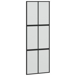  Drzwi przesuwne, czarne, 90x205 cm, szkło hartowane, aluminium Lumarko! Lumarko!
