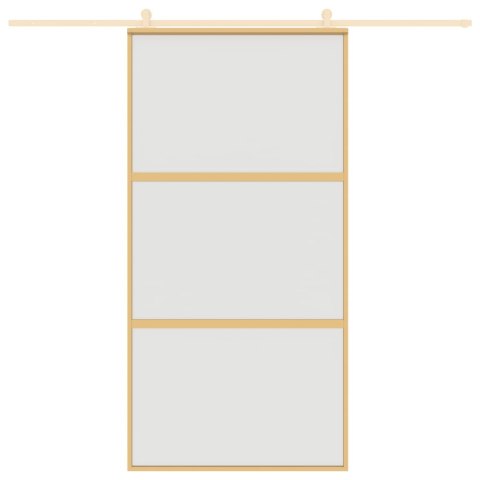 Drzwi przesuwne, złote, 102,5x205 cm, mrożone szkło ESG Lumarko! Lumarko!