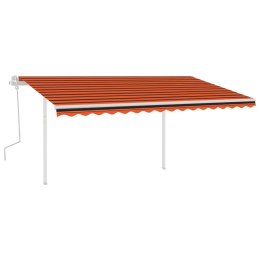  Ręcznie zwijana markiza z LED, 4x3,5 m, pomarańczowo-brązowa Lumarko! Lumarko!