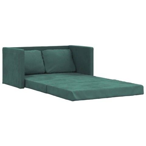 Sofa podłogowa 2-w-1, ciemnozielona, 122x204x55 cm, aksamit Lumarko! Lumarko!