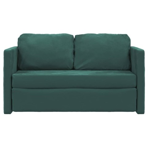Sofa podłogowa 2-w-1, ciemnozielona, 122x204x55 cm, aksamit Lumarko! Lumarko!