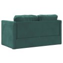 Sofa podłogowa 2-w-1, ciemnozielona, 122x204x55 cm, aksamit Lumarko! Lumarko!