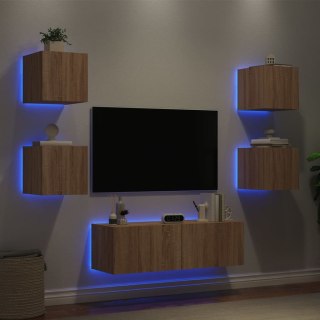  5-cz. zestaw mebli TV z oświetleniem LED, dąb sonoma Lumarko! Lumarko!