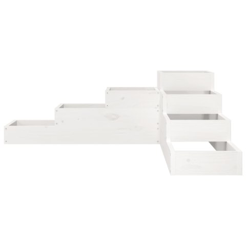  Donica ogrodowa, 4-poziomowa, 106x104,5x36 cm, biała, sosnowa Lumarko! Lumarko!