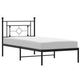 Metalowa rama łóżka z wezgłowiem, czarna, 90x200 cm Lumarko! Lumarko!