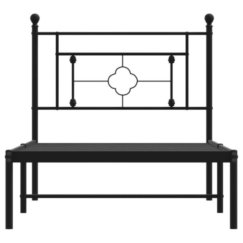  Metalowa rama łóżka z wezgłowiem, czarna, 90x200 cm Lumarko! Lumarko!