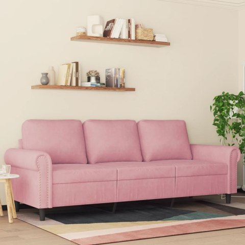  Sofa 3-osobowa, różowa, 180 cm, obita aksamitem Lumarko! Lumarko!