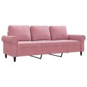  Sofa 3-osobowa, różowa, 180 cm, obita aksamitem Lumarko! Lumarko!
