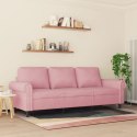  Sofa 3-osobowa, różowa, 180 cm, obita aksamitem Lumarko! Lumarko!