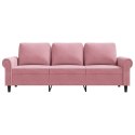  Sofa 3-osobowa, różowa, 180 cm, obita aksamitem Lumarko! Lumarko!