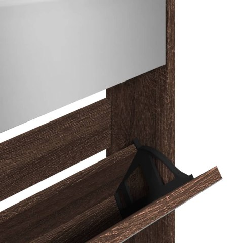 Szafka na buty z lustrem, brązowy dąb, 63x17x169,5 cm Lumarko! Lumarko!