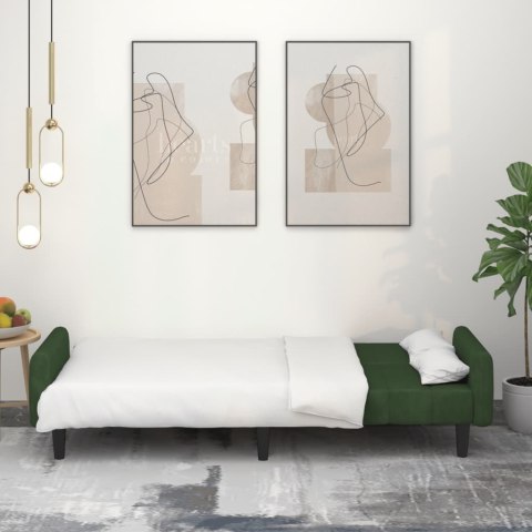  2-osobowa kanapa, ciemnozielona, tapicerowana aksamitem Lumarko! Lumarko!