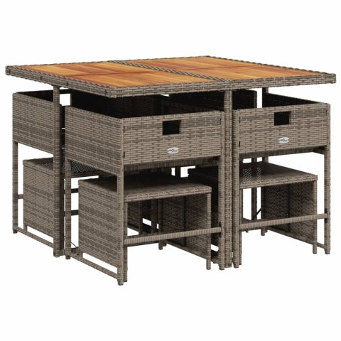  9-cz. zestaw mebli ogrodowych z poduszkami, szary, rattan PE Lumarko! Lumarko!