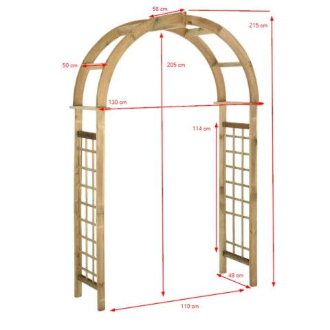  Pergola ogrodowa zwieńczona łukiem, impregnowane drewno sosnowe Lumarko! Lumarko!