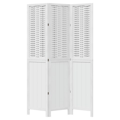  Parawan pokojowy, 3-panelowy, biały, lite drewno paulowni Lumarko! Lumarko!