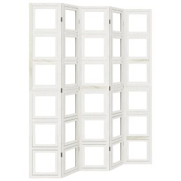  Parawan pokojowy, 5-panelowy, biały, lite drewno paulowni Lumarko! Lumarko!
